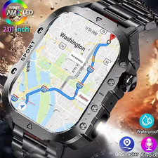 Smart Watch GPS Militare Uomo - Torcia, Bussola, Impermeabile, Chiamata Bluetooth