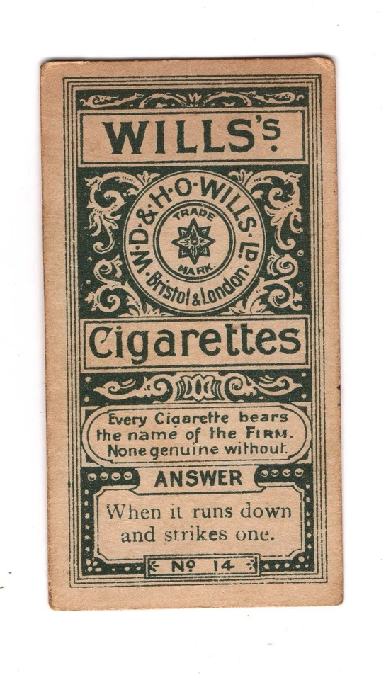 Wills 1898 issue in Australia ‘Conundrums’. Grandfather Clock - Image 2 of 2