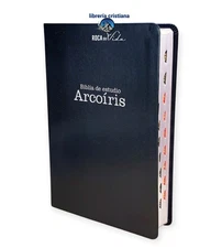 Biblia de Estudio Arco Iris RV1960, Símil Piel negro Con Indice 