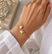 925 Sterling Silver Gold Plated Crystal Adjustable Bracelet Made in Italy