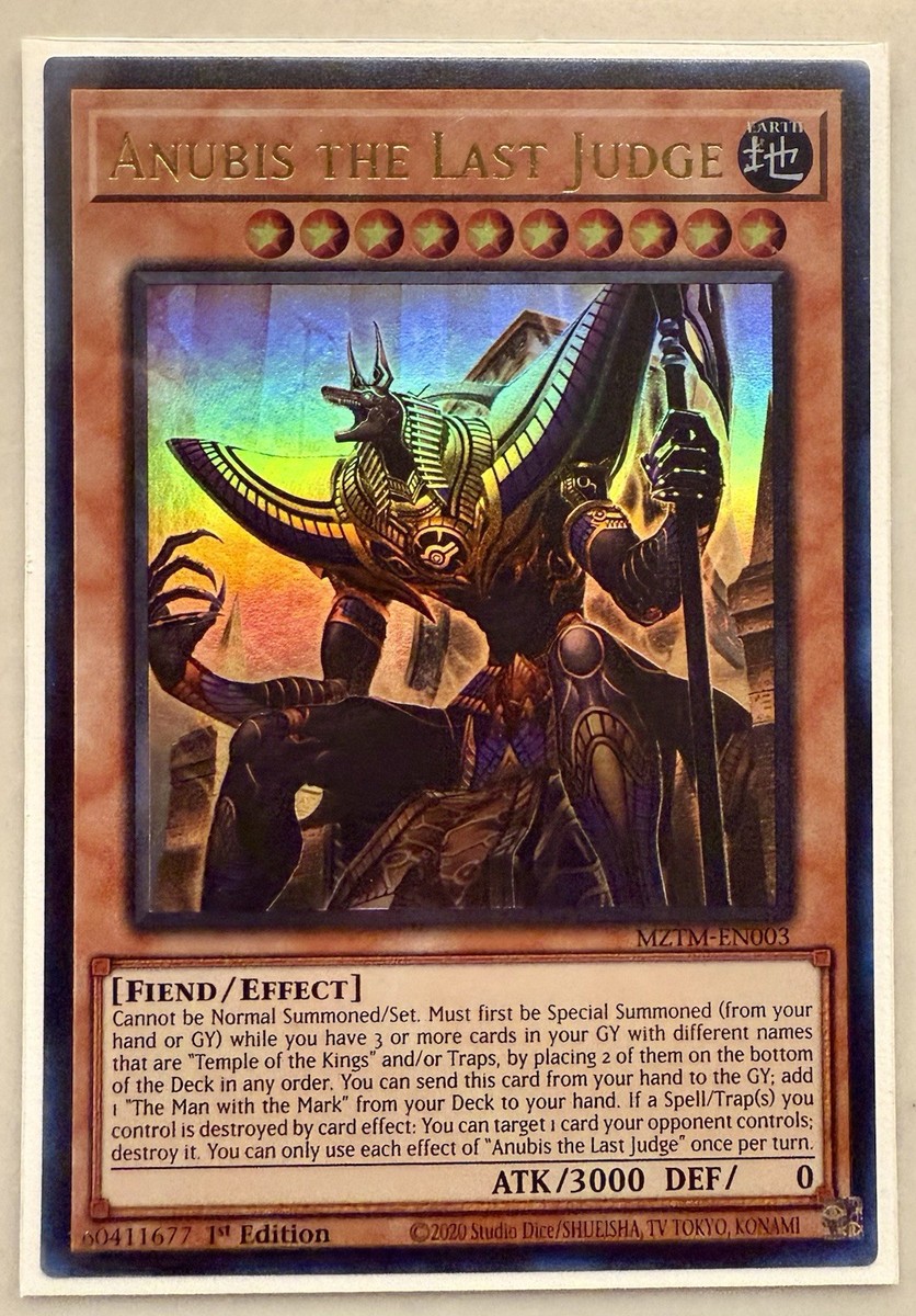 遊戯王　EU版　ANUBIS THE LAST JUDGE コレクターズレア Anubis the Last Judge 1st Edition Ultra Rare MZTM-EN003 Yu