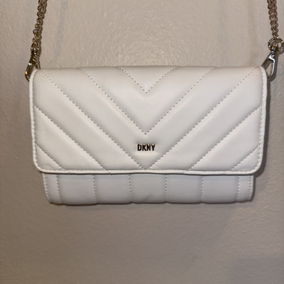 DKNY Quilted White Shoulder Bag