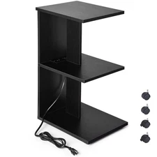 End Table with Charging Station, Narrow Side Tables for Small Spaces USB Port...