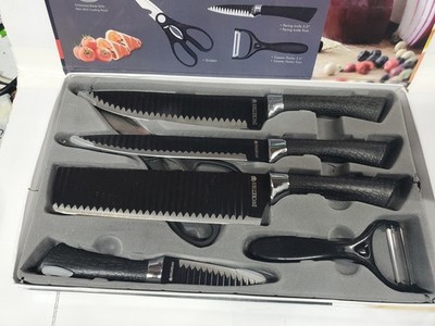 6-Piece Corrugated Kitchen Knife Set Stainless Steel Daily Use (Dvcretirh)