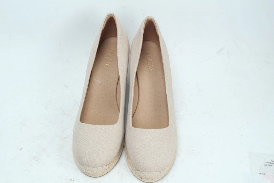 J. Salto em cunha Crew Sevilha Cream Espadrilles feminino tamanho 8.5 - Imagem 2 de 4