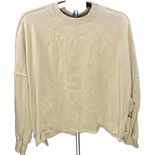 Women's Mod Ref 100% Cotton Distressed Oversized Crop Sweatshirt, M/L