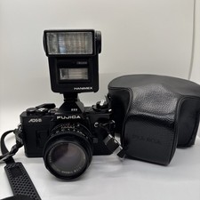 Fujifilm Fujica AX-3 35mm SLR Film Camera X-Fujinon 1:1.6 f 50mm DM lens Flash