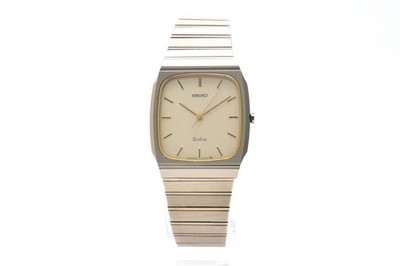 EXC+5 ] SEIKO Dolce 9531-5140 Gold Dial Quartz Tungsten Men's
