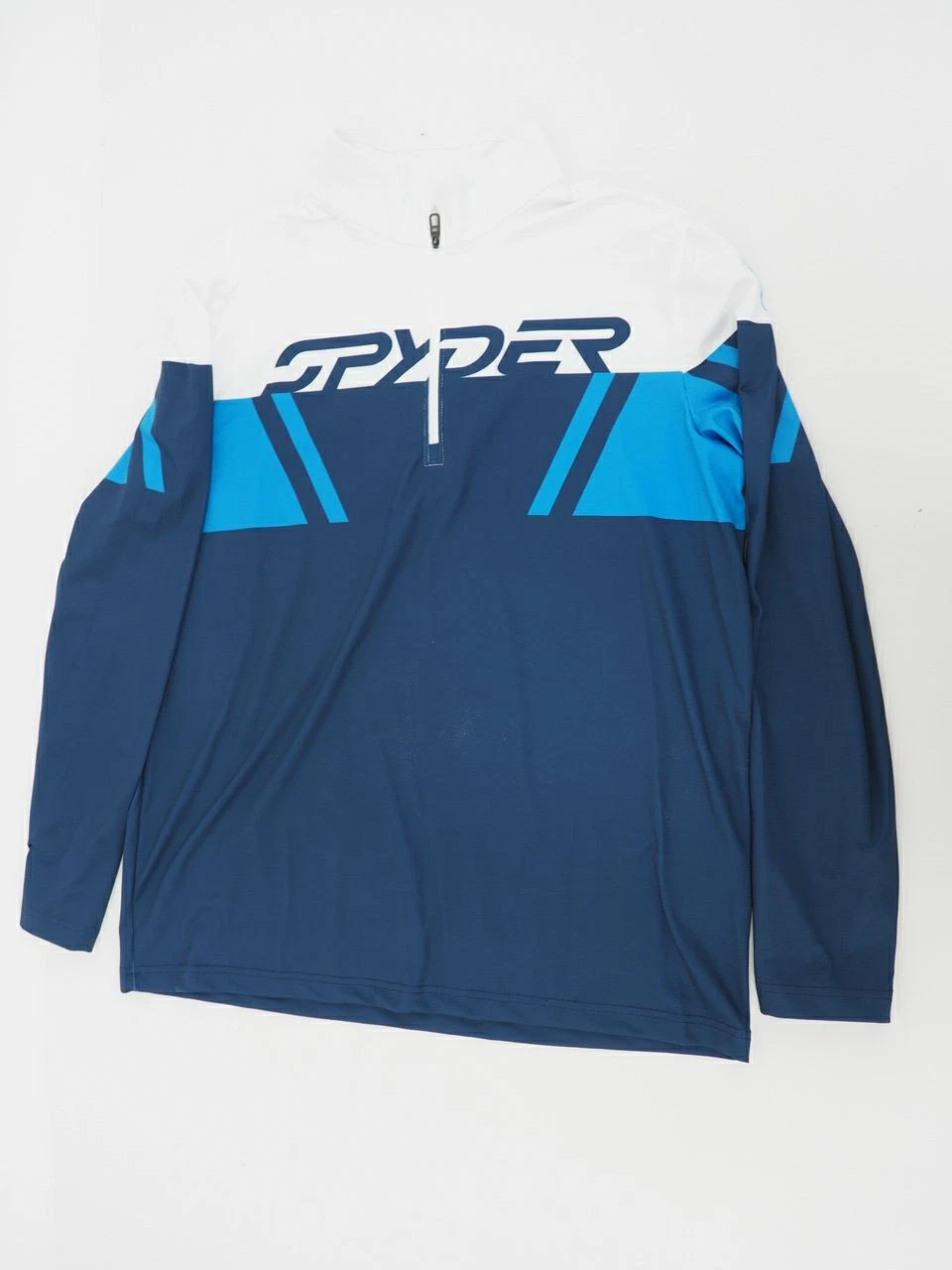 Spyder Podium 1/2 Zip Ski Winter Base Layer Men's XL Blue/White