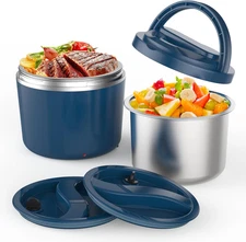 Electric Lunch Box Food Warmer - 105W Fast Heating Lunch Box with Dual 27-Ounce