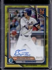 2024 Bowman Draft Eli Serrano Chrome Auto Yellow Refractor 1st #/75 Mets