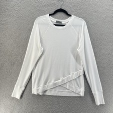 Athleta Sweatshirt Medium White Serenity Criss Cross Long Sleeve Crew Neck