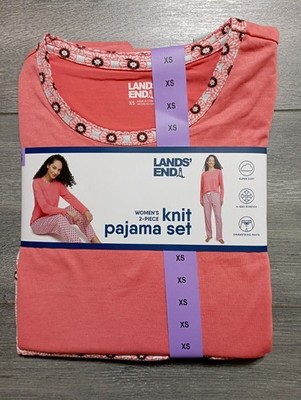 Lands' End Pajama Adult X-Small Set *2 Piece* Knit Womens Super Soft