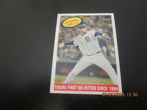 Justin Verlander 2008 Topps Heritage Tigers First No-Hitter Since 1984 #370