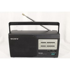 Sony ICF-24 Portable FM AM 2-Band Radio Black Analog Receiver Retro Works