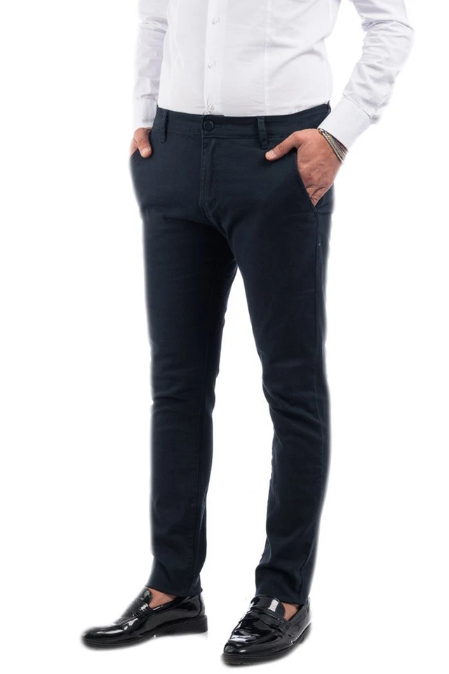 Pantalone Uomo Invernale Quadri Cotone Principe Galles Jeans Elasticizzato VEQUE - Immagine 4 di 4