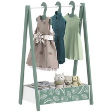 AIYAPLAY Baby Clothing Rack with Hangers, Shelf, Kids Clothes Rail, Green