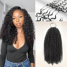 16 Inch Knotless Pre-Separated Human Hair Crochet Hair Extensions Kinky Curly