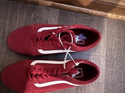 New Vans Old school Hairy Suede Red Maroon  Shoes Men 6.5, woman 8 - no box
