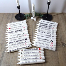 Kerze mit Spruch, Motto: WEIHNACHTEN, schönes Geschenk, viele Sprüche auswählbar