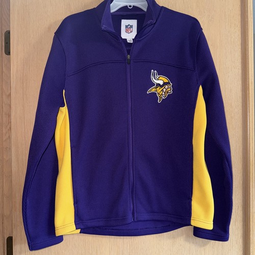 NFL Minnesota Vikings Purple Gold Embroidered Full Zip Waffle Jacket Size L NWOT - Picture 2 of 11