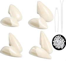Set of 8 Vampire Teeth 4 Size Halloween Cosplay Fangs Fake Teeth with Tooth Pell