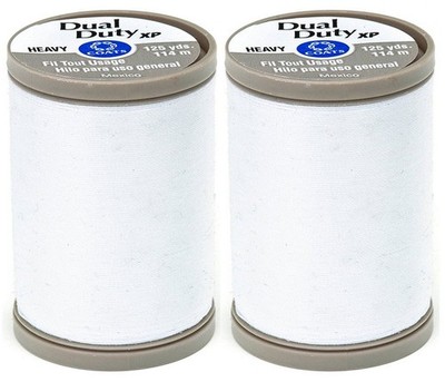 2-Pack - COATS  CLARK Dual Duty XP Heavy Thread, 125-Yard, White