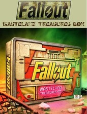 Image of Fall Out Wasteland Treasures in a metal box prop replica by Doctor Collector.