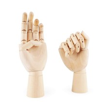 2 Pack 10 Inches Wood Art Mannequin Hand, Left and Right Wooden Manikin
