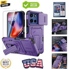 for Moto G 2026 / G Play 2026 / G 5G 2025 Case with HD Screen Protector, Slid...