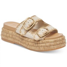 DOLCE VITA BEIGE ESPADRILLE PLATFORM SANDALS 10