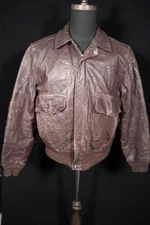 Vintage Hercules 1950's Brown Leather Jacket  Size Medium + Very Good Condition
