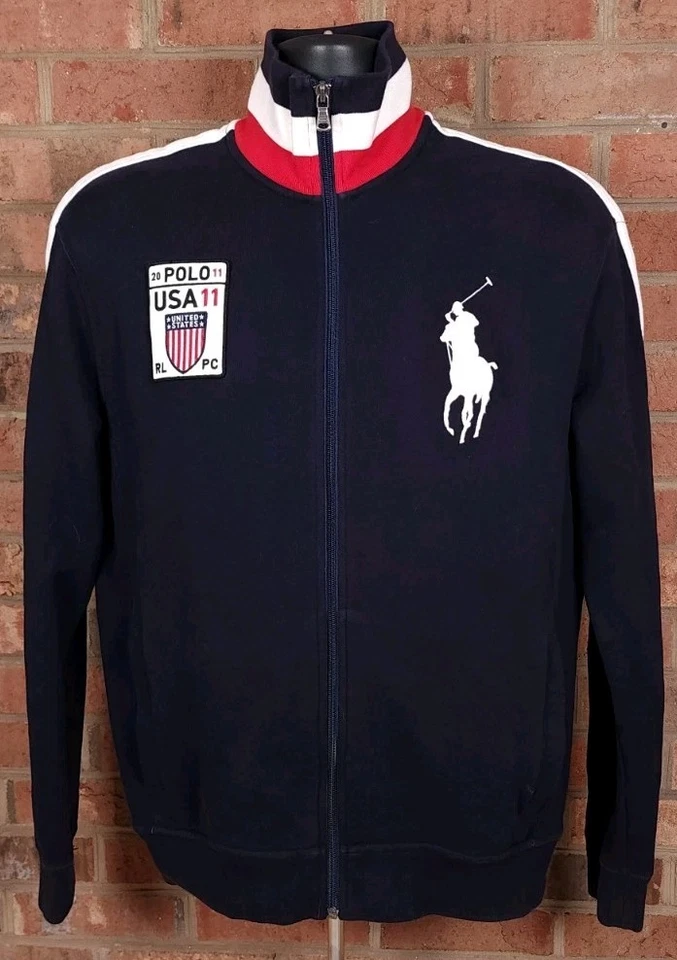Куртка спортивная Polo Ralph Lauren средняя мужская олимпийская США большой пони на молнии RLPC - Изображение 3 из 4