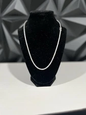 VVS1 MOISSANITE TENNIS CHAINS 925 SILVER 3MM 20” PASSES 💎 TESTER