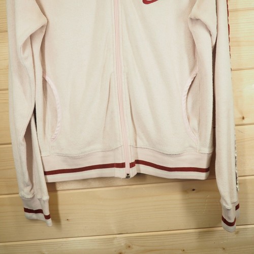 Nike 72 Vintage Y2K 2000s Girls Age 13-15 Years Pink Red Towelling Zip-up Jacket - Picture 7 of 18