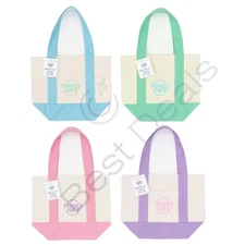 NEW Trader Joe’s Mini Pastel Canvas Tote Bag Set Of 4 Colors Limited Edition !!