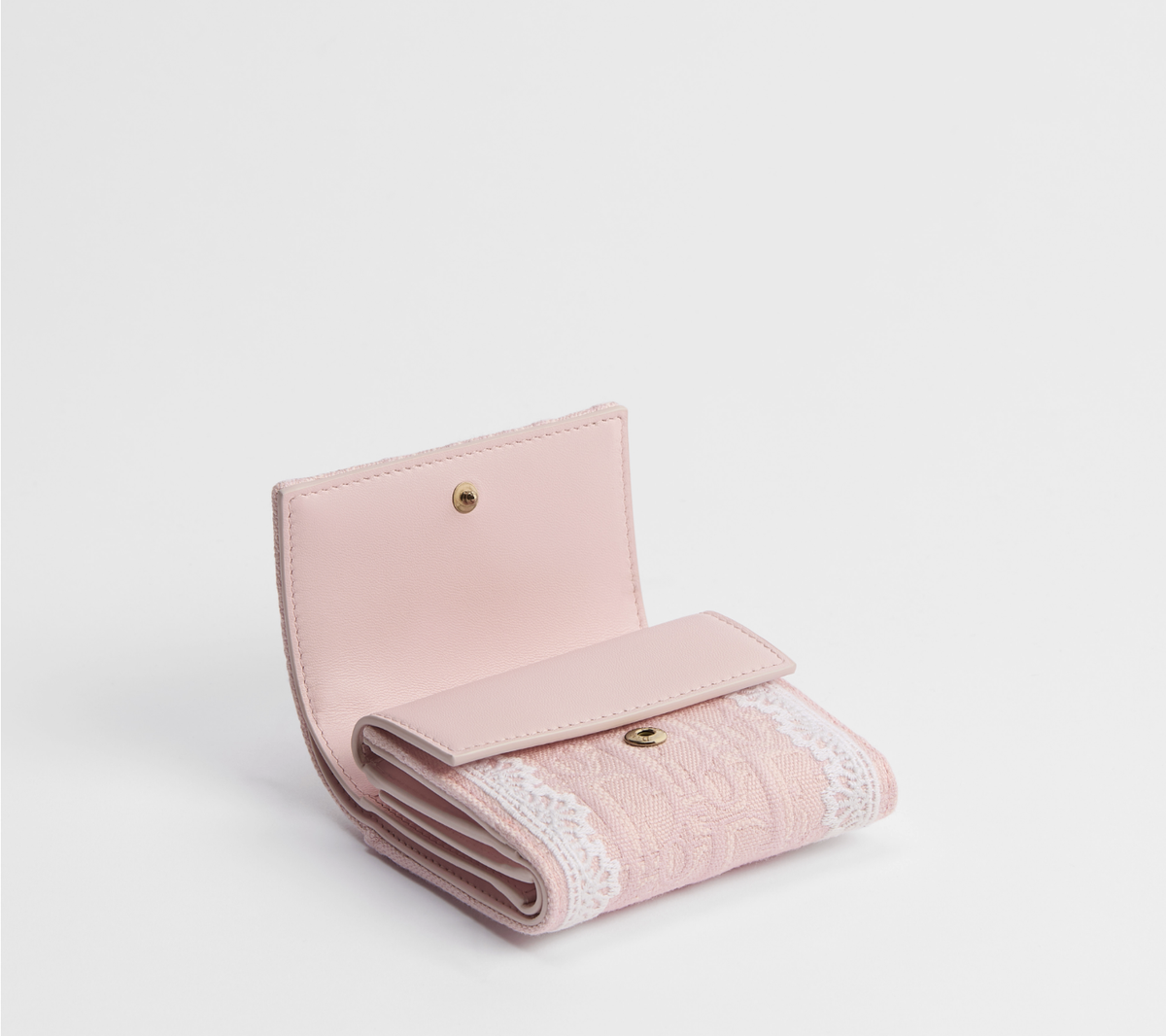 Dior Oblique Lotus Trifold Wallet Oblique Jacquard Lace Pink Japan