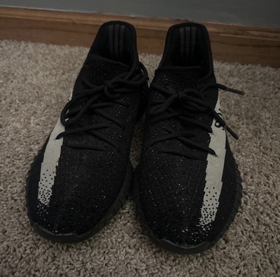 adidas Yeezy Boost 350 V2 Oreo Black White Low Top BY1604 SIZE 8 US