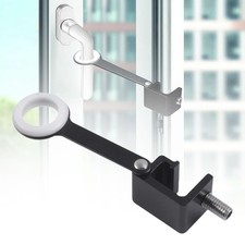 Door Support Bar with Window Lock, Sturdy Drop Opening Limiter, Outward Opening