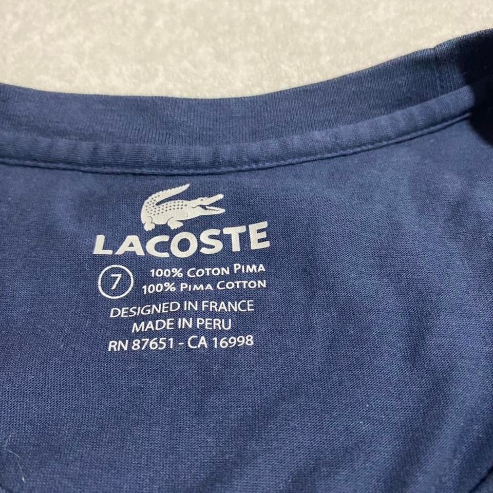Blue Lacoste men size 7 medium crew neck cotton t-shirt . SKU160