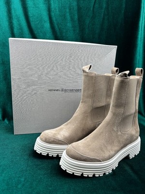 KENNEL & SCHMENGER Women's EU 37.5 / UK 4.5 Boots Suede Leather Mid Calf Brown
