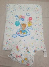VTG RIEGEL Teddy Bear Friend Brushcreek Creative Crib Blanket And Sheet Used