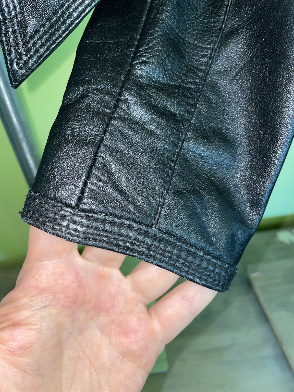 Zara Basic Black Leather Asymmetrical Jacket Sz M - image 10