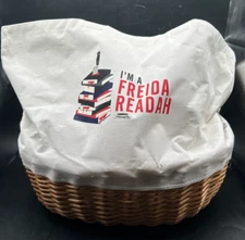 Picnic Time Coronado Canvas & Willow Basket Tote Freida Readah Beige Drawstring