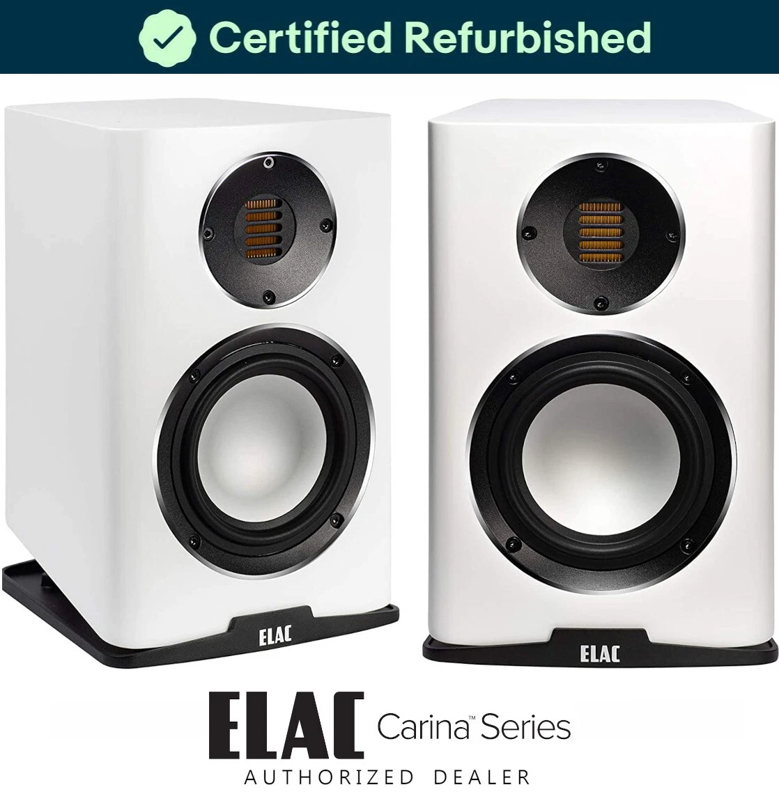 ELAC Carina 2 Way Bookshelf Speakers with JET Folded Ribbon