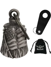 Premium Bell for motorcycle Riders  American Flag Guardian Bell W /Hanger BELL