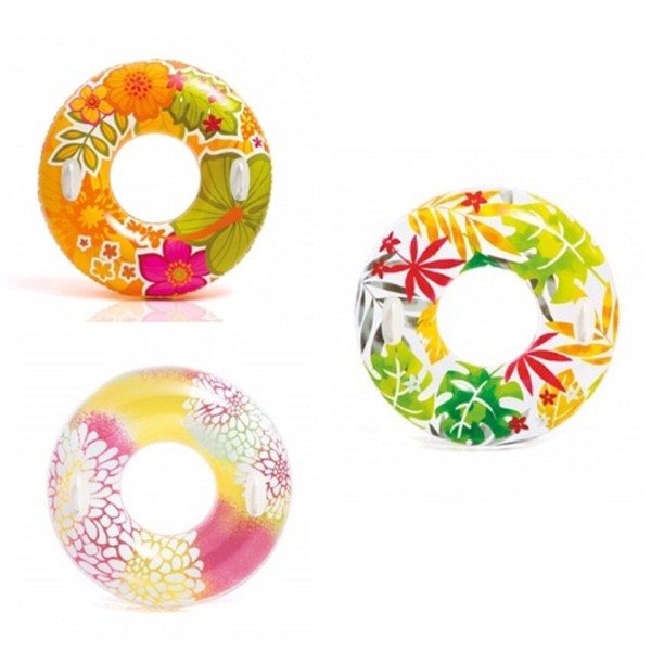 Intex Transparenter Schwimmring | Aufblasbarer Schwimmreifen | Wasserspielzeug-image