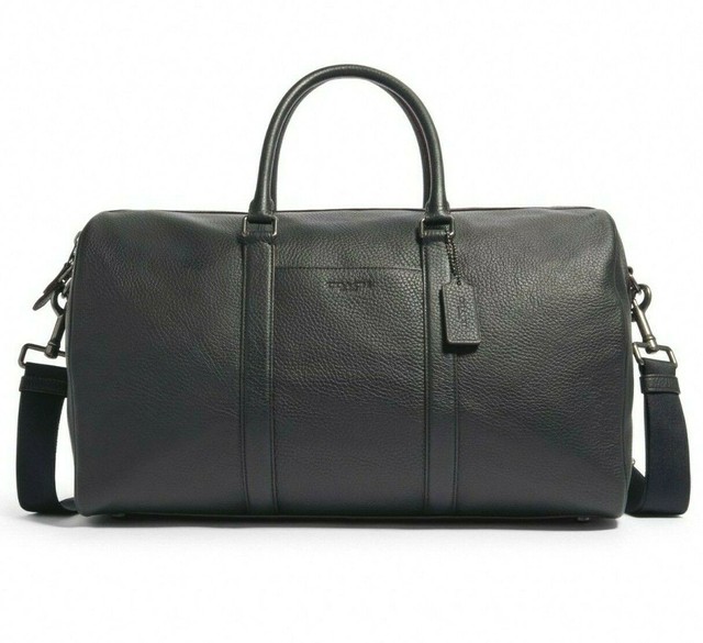 Coach Trekker Carry on Duffle Travel Bag TSA Men Leather Black F83962