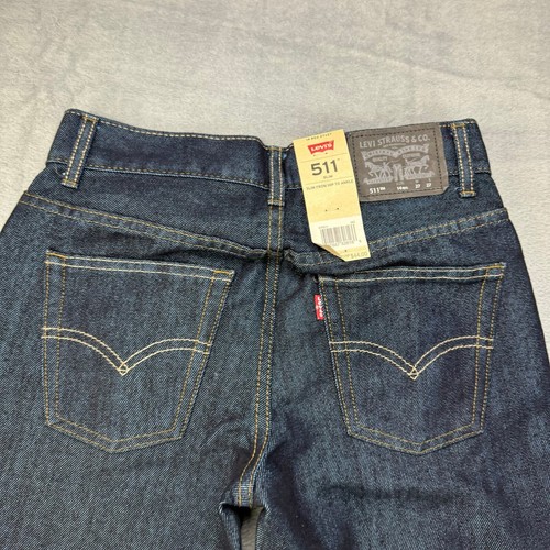 New! Levi's Levis Jeans Boys 14 Blue 511 Slim Straight Dark Wash Actual 27x27