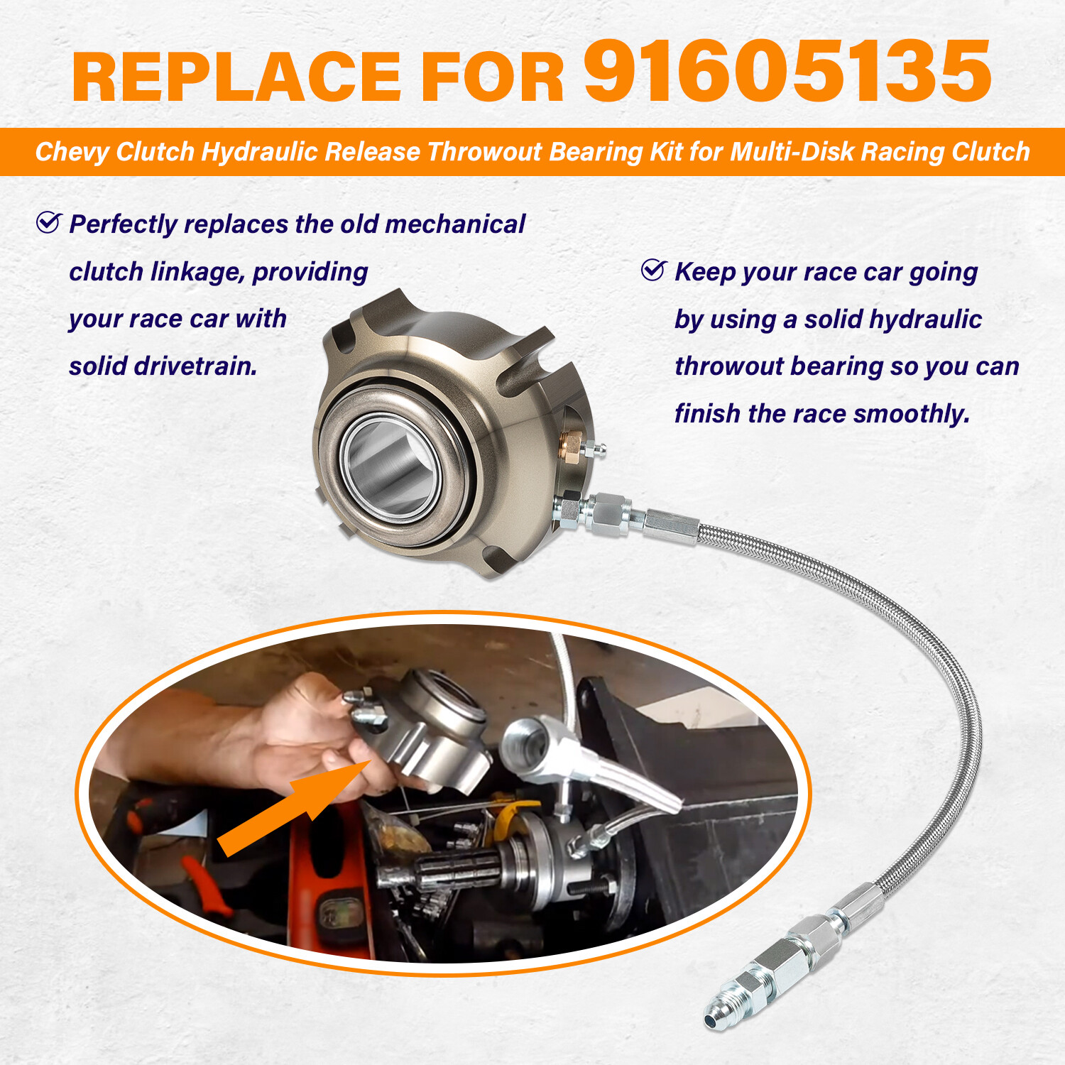 Racing Clutch Hydraulic Throwout Bearing 91605135 For Chevy Saginaw